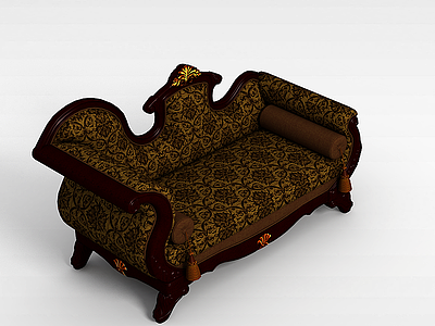 古典布艺贵妃椅模型3d模型