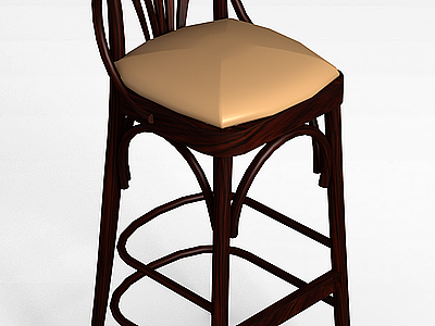 中式古典吧椅模型3d模型