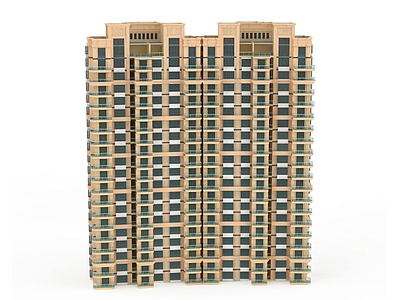 3d现代住宅楼模型