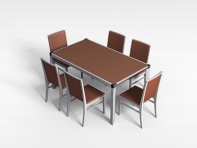 3d<font class='myIsRed'>家庭餐桌</font>椅组合模型