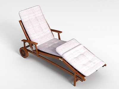 3d实木休闲躺椅模型