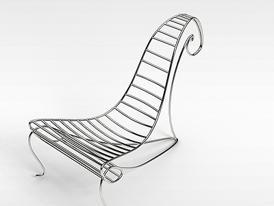 不锈钢躺椅模型3d模型