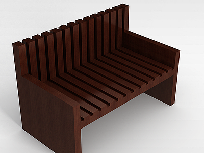 实木长条椅模型3d模型