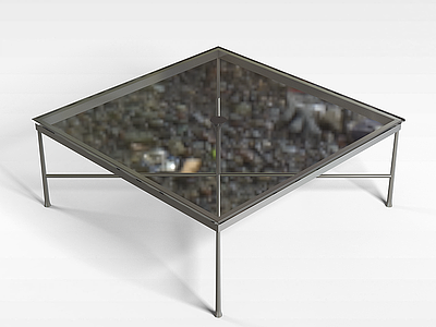 玻璃台面桌模型