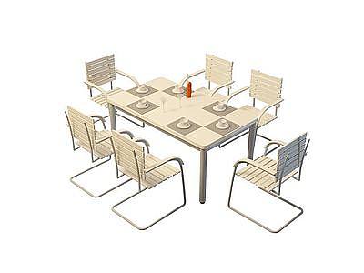 3d白色餐桌免费模型