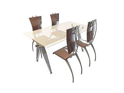 3d时尚客厅餐桌椅免费模型