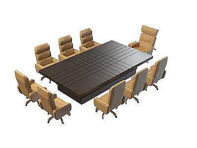 豪华会议桌椅模型3d模型