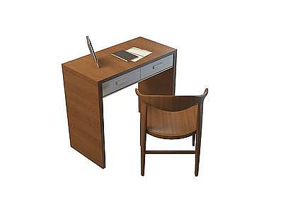 简约书房桌椅模型3d模型