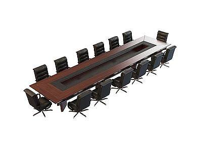 商务会议桌椅模型3d模型