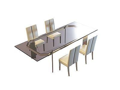 玻璃台面桌椅模型3d模型