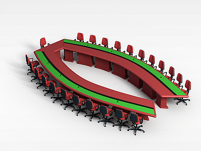 超大型会议桌椅模型3d模型
