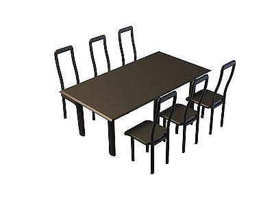 客厅餐桌椅组合模型3d模型