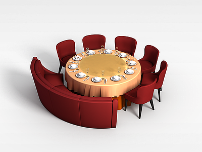 高档餐桌椅模型3d模型