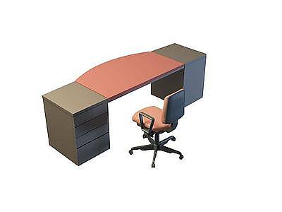 简易办公室桌椅模型3d模型
