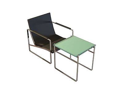 简易桌椅组合模型3d模型