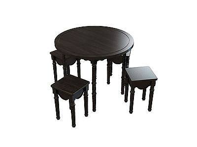 3d古典中式桌椅免费模型