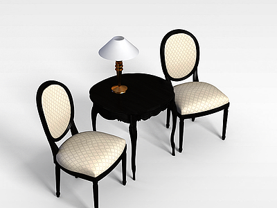 双人商务桌椅组合模型3d模型
