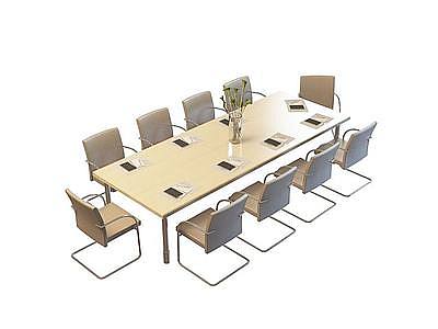 3d小型会议桌椅免费模型