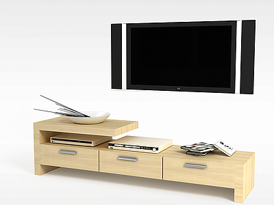 现代简易电视柜模型3d模型