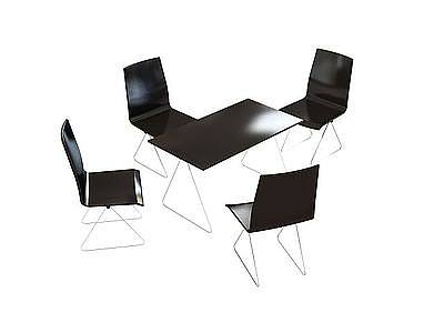 现代商务洽谈桌椅模型3d模型
