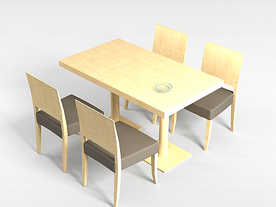 现代桌椅组合模型3d模型