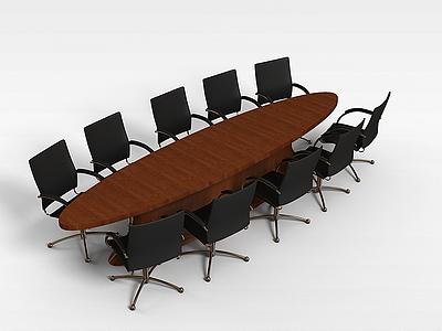 3d公司会议桌椅模型