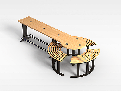 3d吧台创意桌椅模型