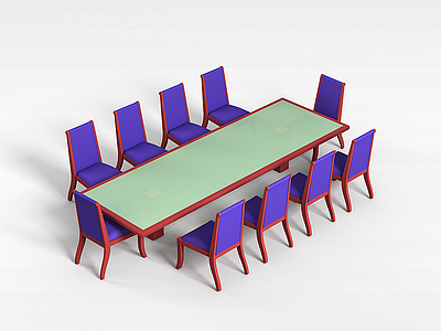 3d简约桌椅组合模型