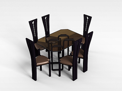 3d古典桌椅组合模型