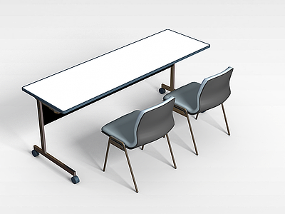 简约培训桌椅模型3d模型