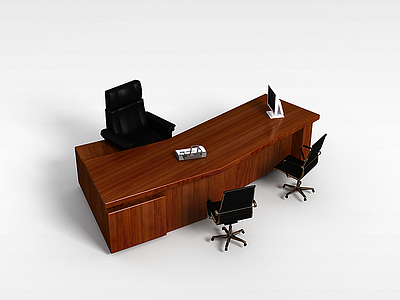 3d高档办公桌椅模型