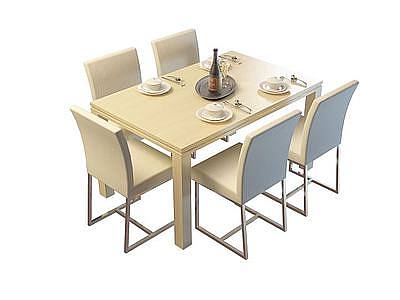客厅桌椅组合模型3d模型