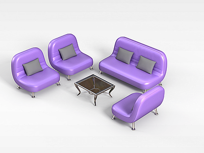 3d温馨家居沙发茶几模型