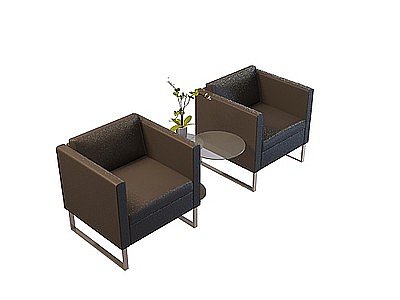 简易沙发茶几组合模型3d模型