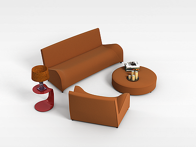 简约沙发茶几组合模型3d模型