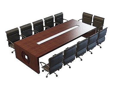 3d会议桌椅组合免费模型