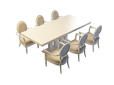 3d简约桌椅组合免费模型