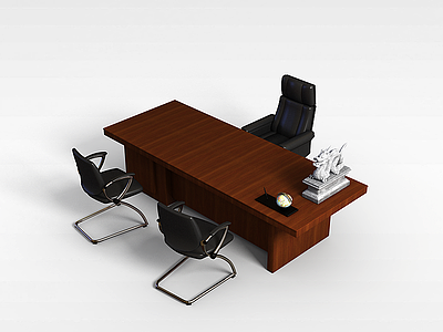 3d老板办公桌椅组合模型