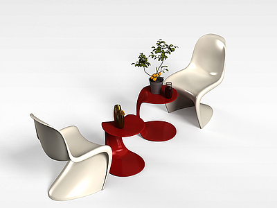 3d创意桌椅组合模型