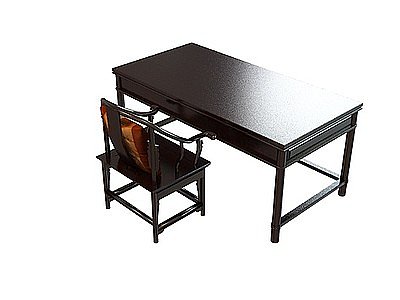 3d书房桌椅组合免费模型