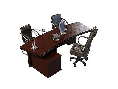 老板办公桌椅组合模型3d模型