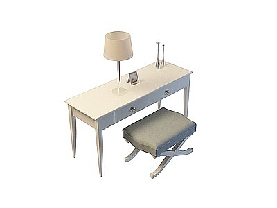 书房桌椅组合模型3d模型