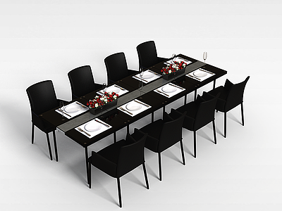 黑色布艺椅子模型3d模型