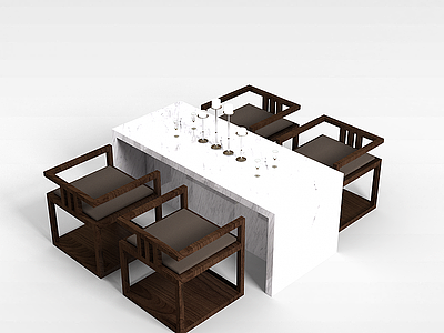 3d中式桌椅模型
