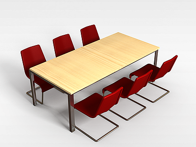 3d<font class='myIsRed'>会议桌椅组合</font>模型