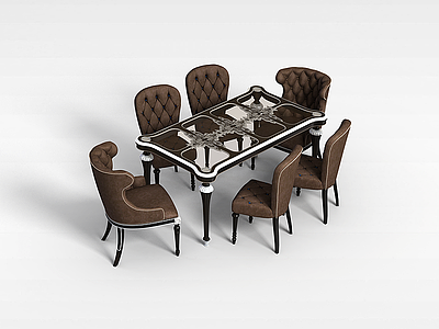 奢华桌椅组合模型3d模型