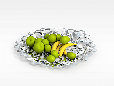 3d苹果香蕉果盘模型