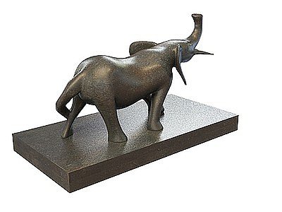 3d金属小象摆件模型