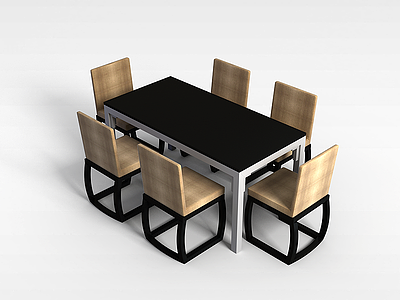3d<font class='myIsRed'>餐桌椅组合</font>模型