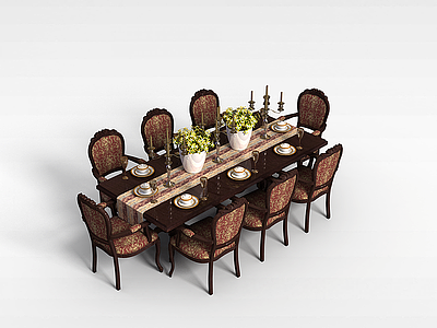 餐厅用的桌椅模型3d模型